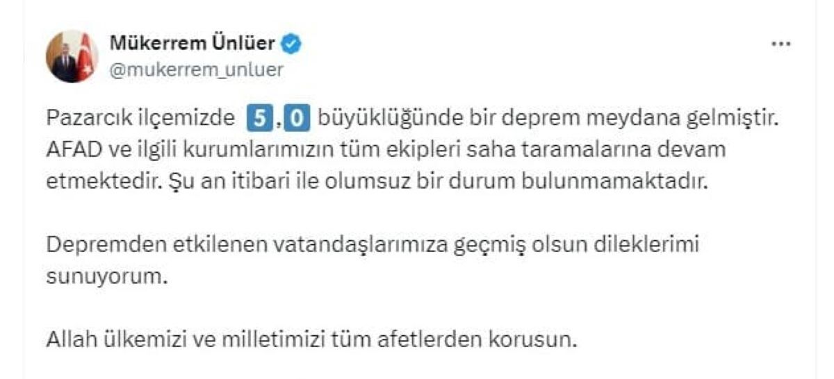 5.0’Lık Deprem Sonrası İlk Açıklama Geldi! 1