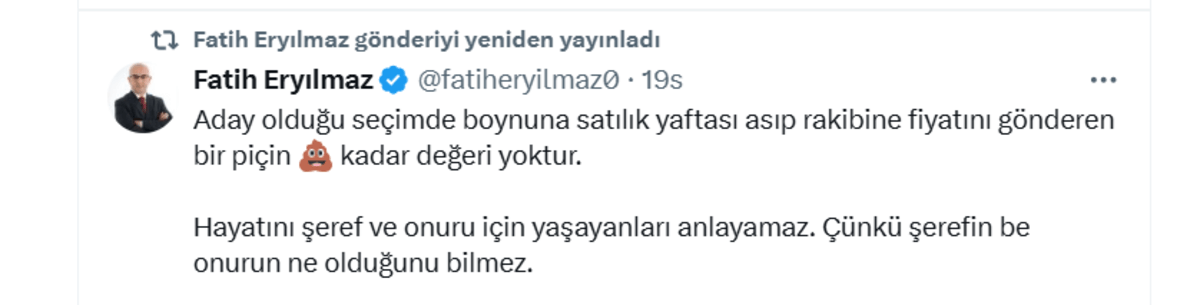 Kayserili siyasetçiden şok eden satılık yakıştırması: Rakibine fiyatını gönderen!