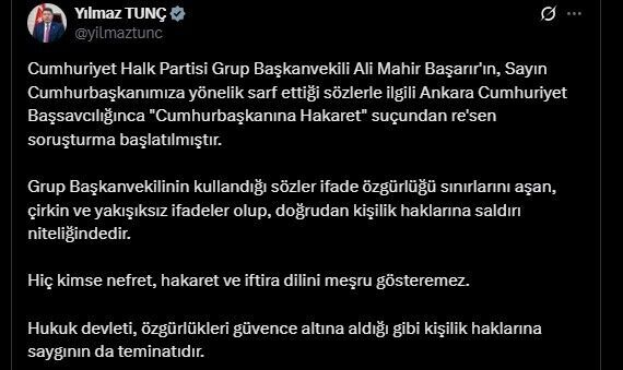 Chp’li Ali Mahir Başarır’a Cumhurbaşkanına Hakaret Soruşturması (2)