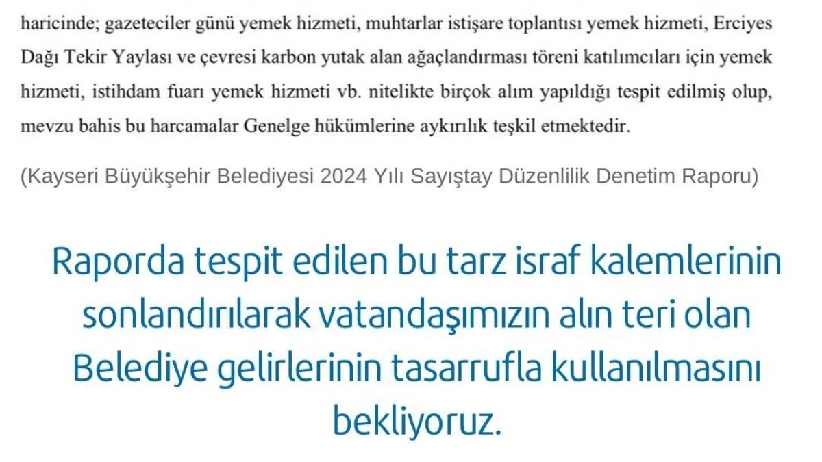 Belediyelerde Israf Tartışması Deva Partisi’nden Kayseri Büyükşehir’e Çağrı3