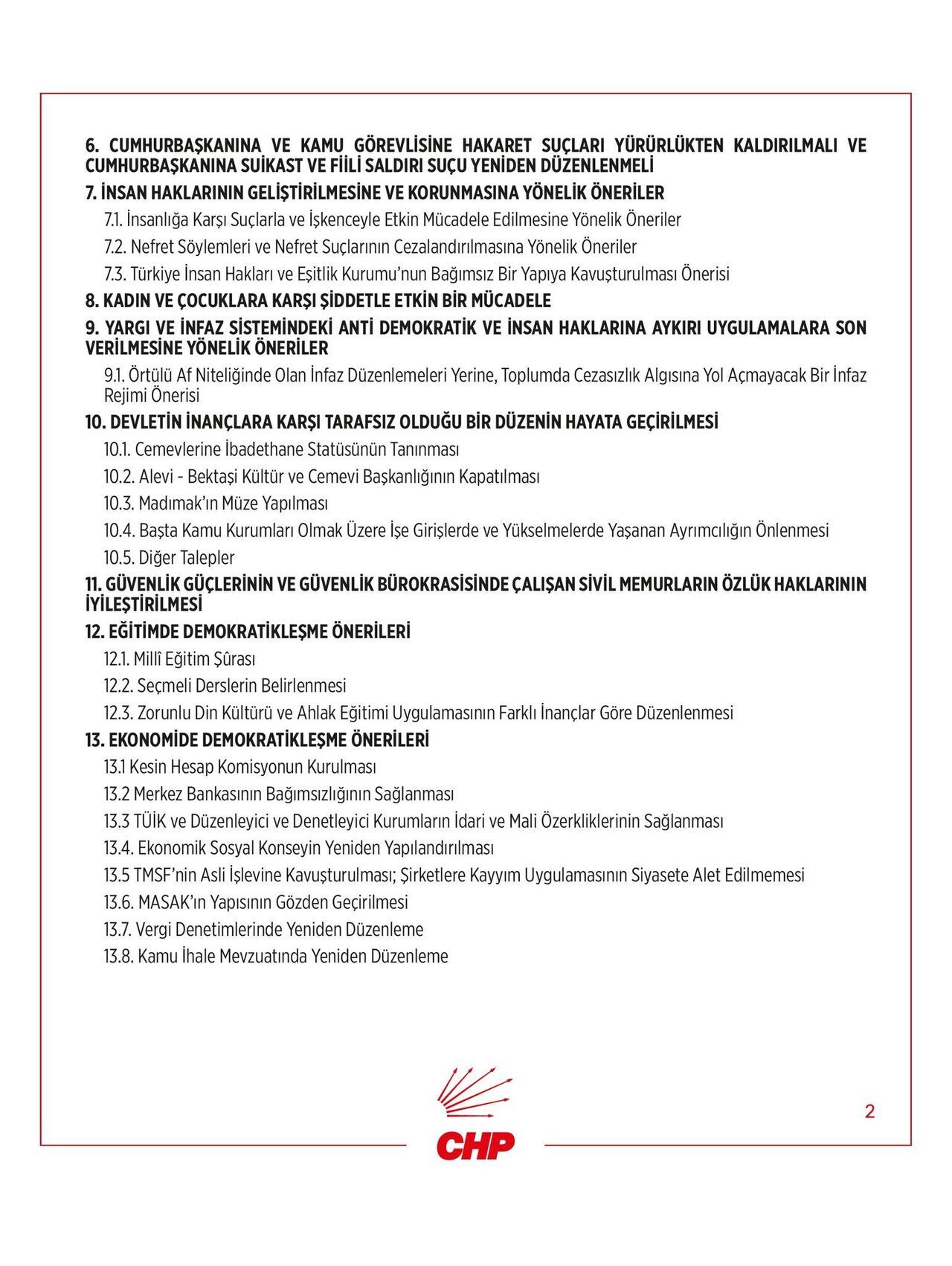 Chp Milli Dayanışma Komisyonu’na Neden Katıldı İşte 13 Maddelik Yol Haritası (4)