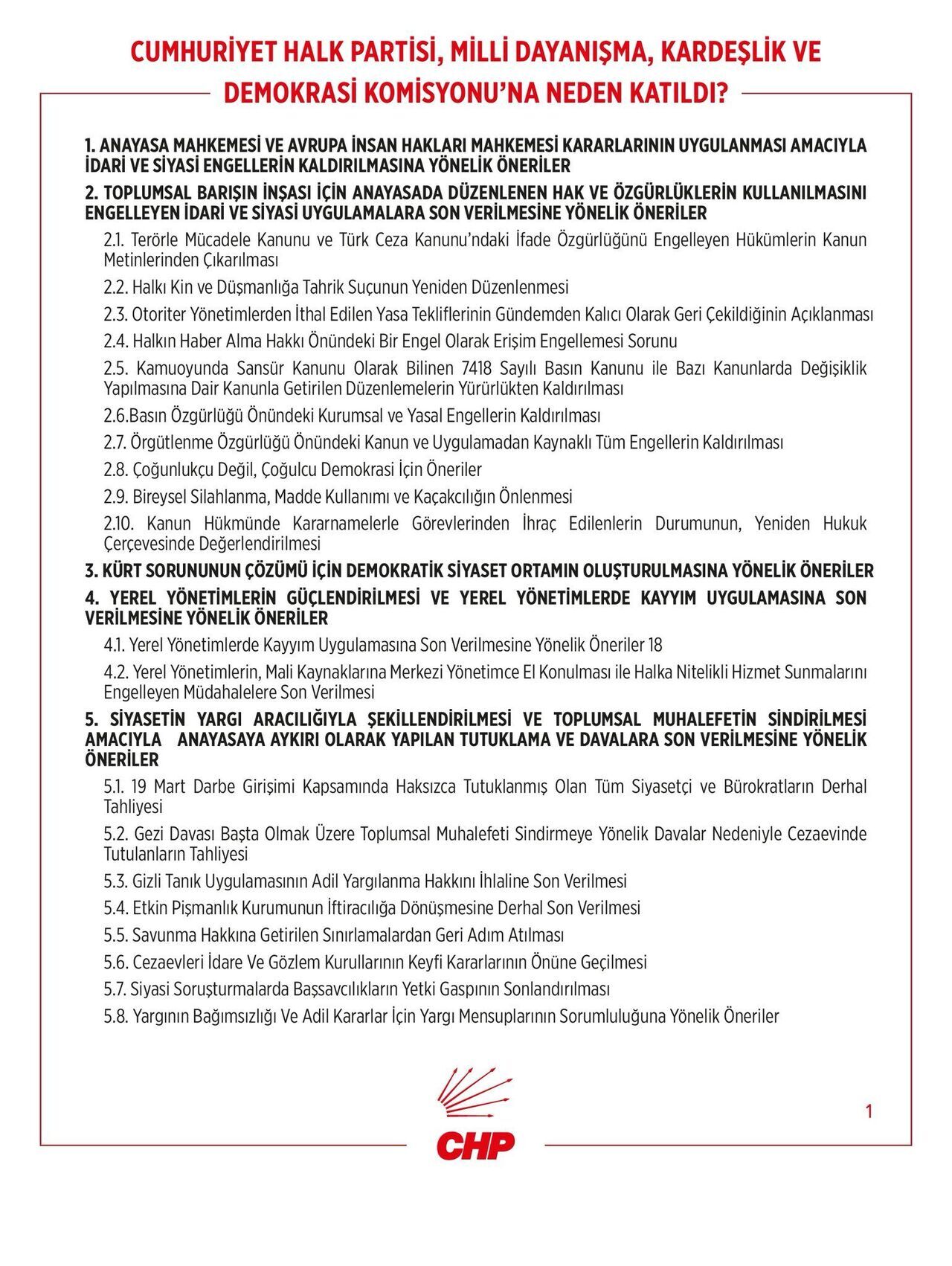 Chp Milli Dayanışma Komisyonu’na Neden Katıldı İşte 13 Maddelik Yol Haritası (5)