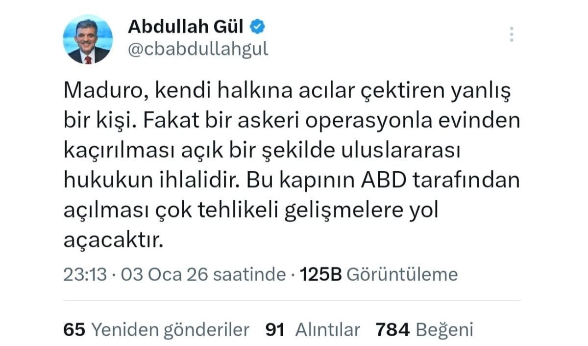 Abdullah Gül’den Maduro Tepkisi Uluslararası Hukuk Ihlali (1)