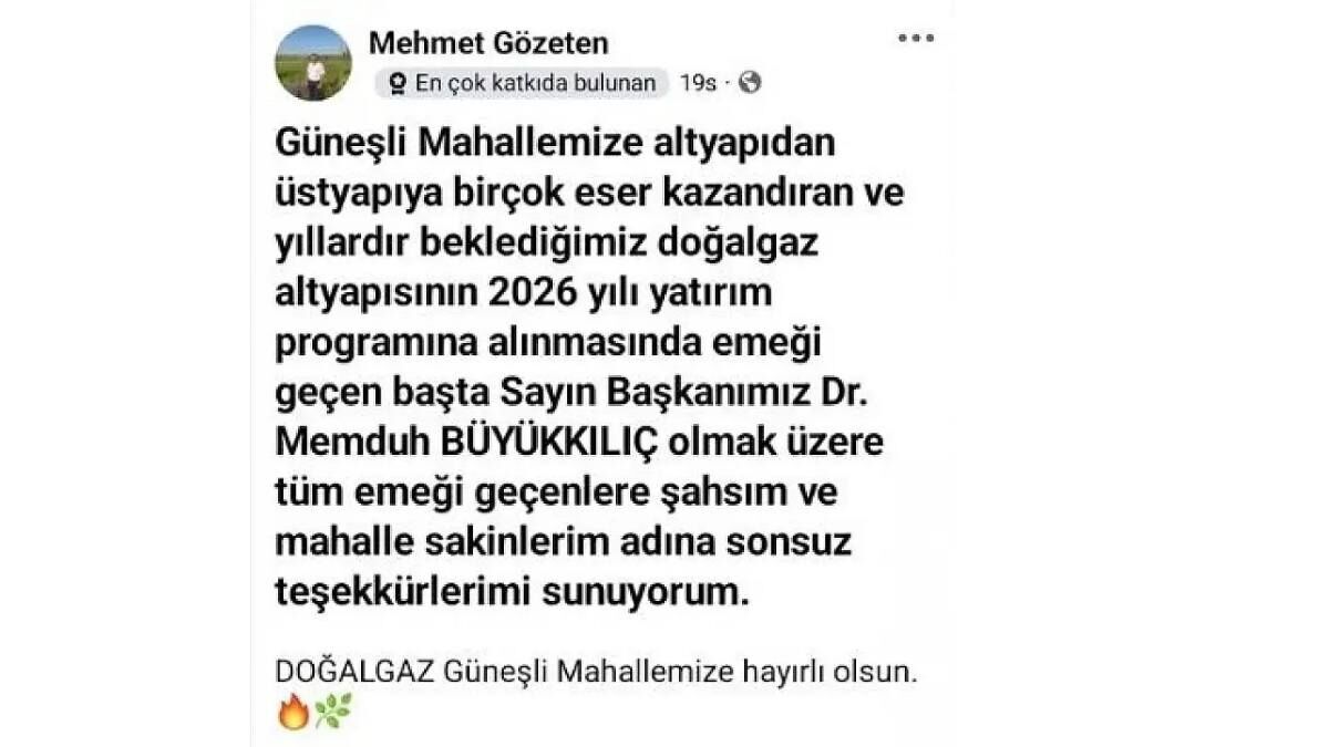 Kayseri Güneşli Mahallesi’nde Yıllardır Beklenen Doğalgaz Için Takvim Netleşti!