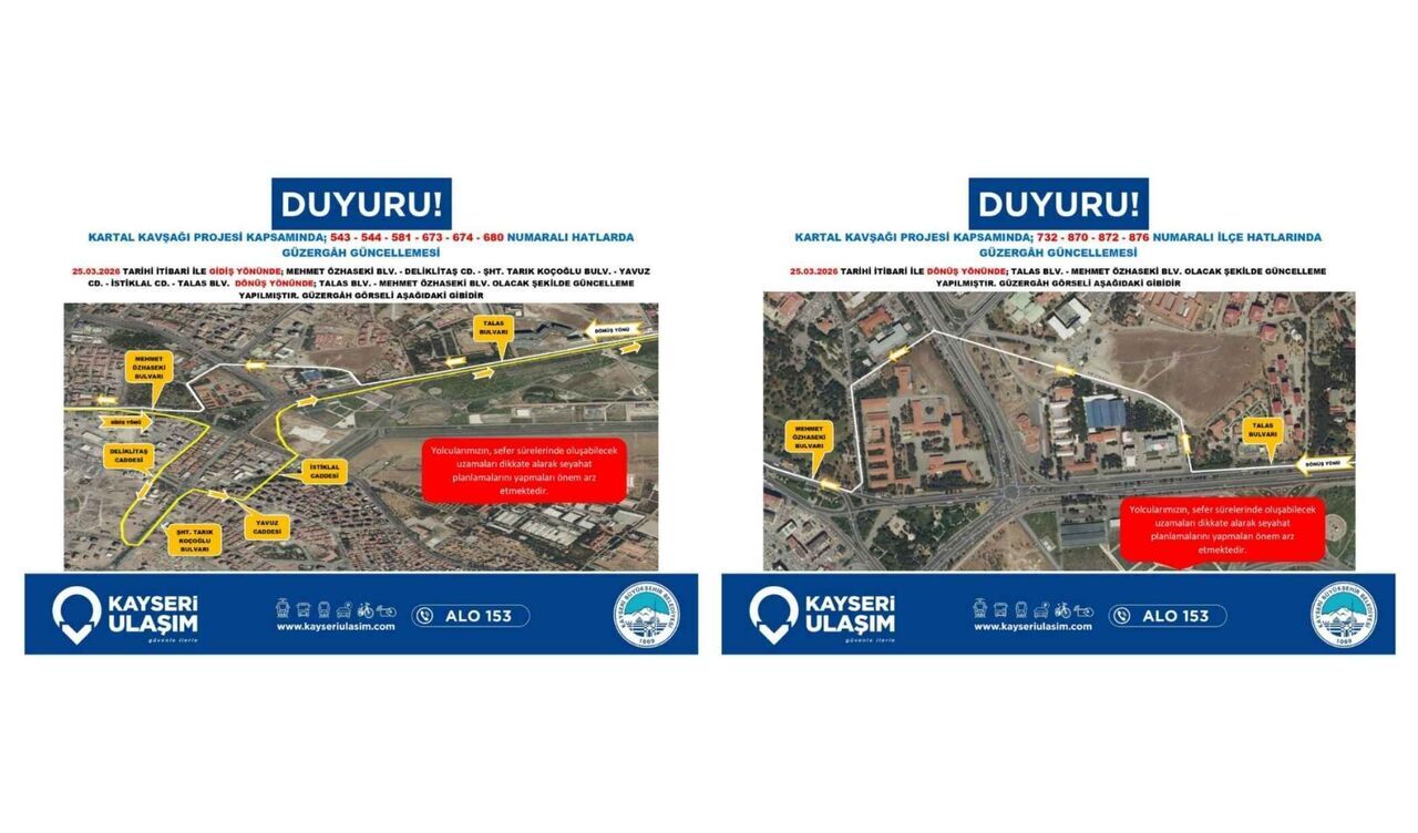Kayseri Kartal Kavşağı Otobüs Güzergahları (5)