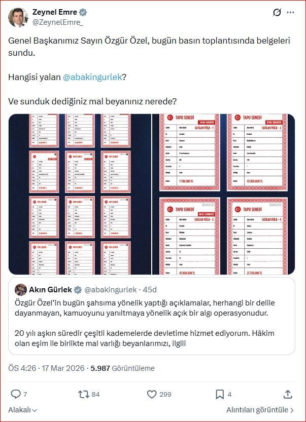 Özgür Özel Akın Gürlek Tapu (1)