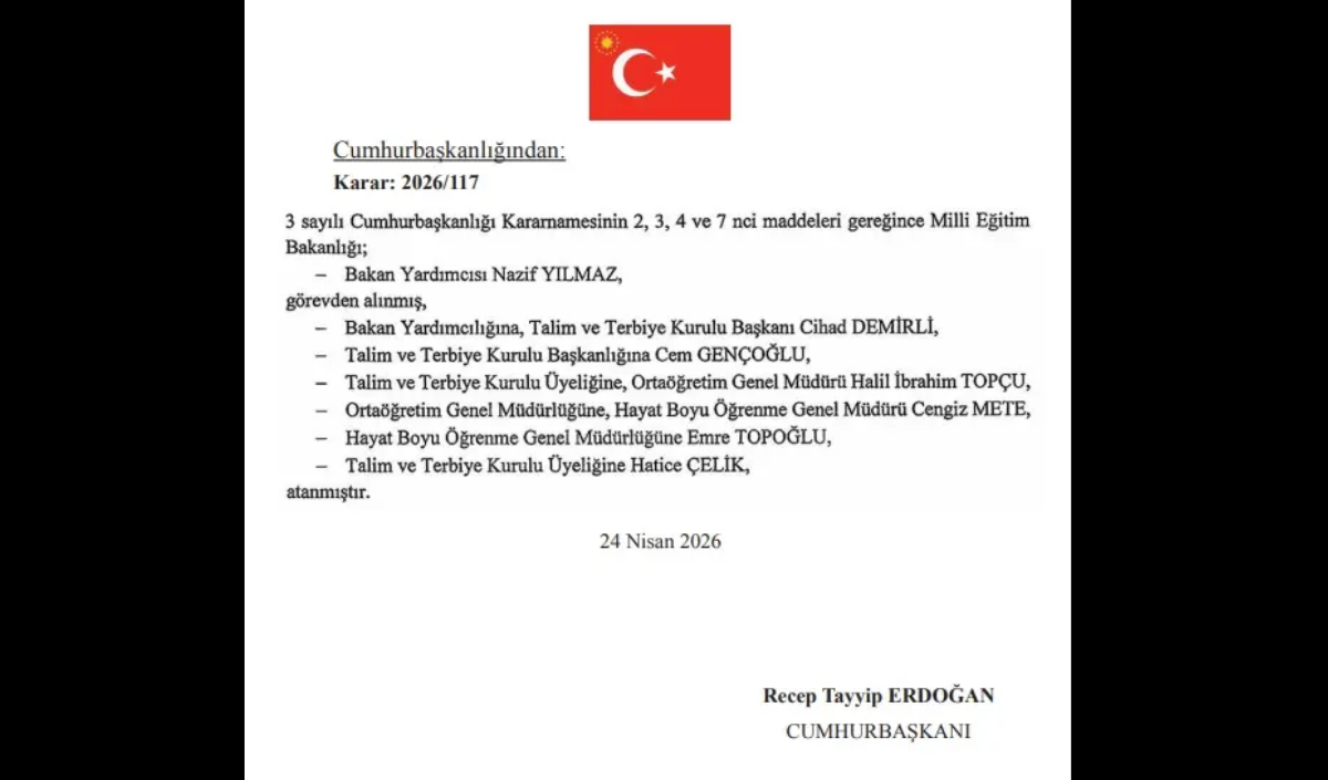 Resmi Gazete atama ilanı