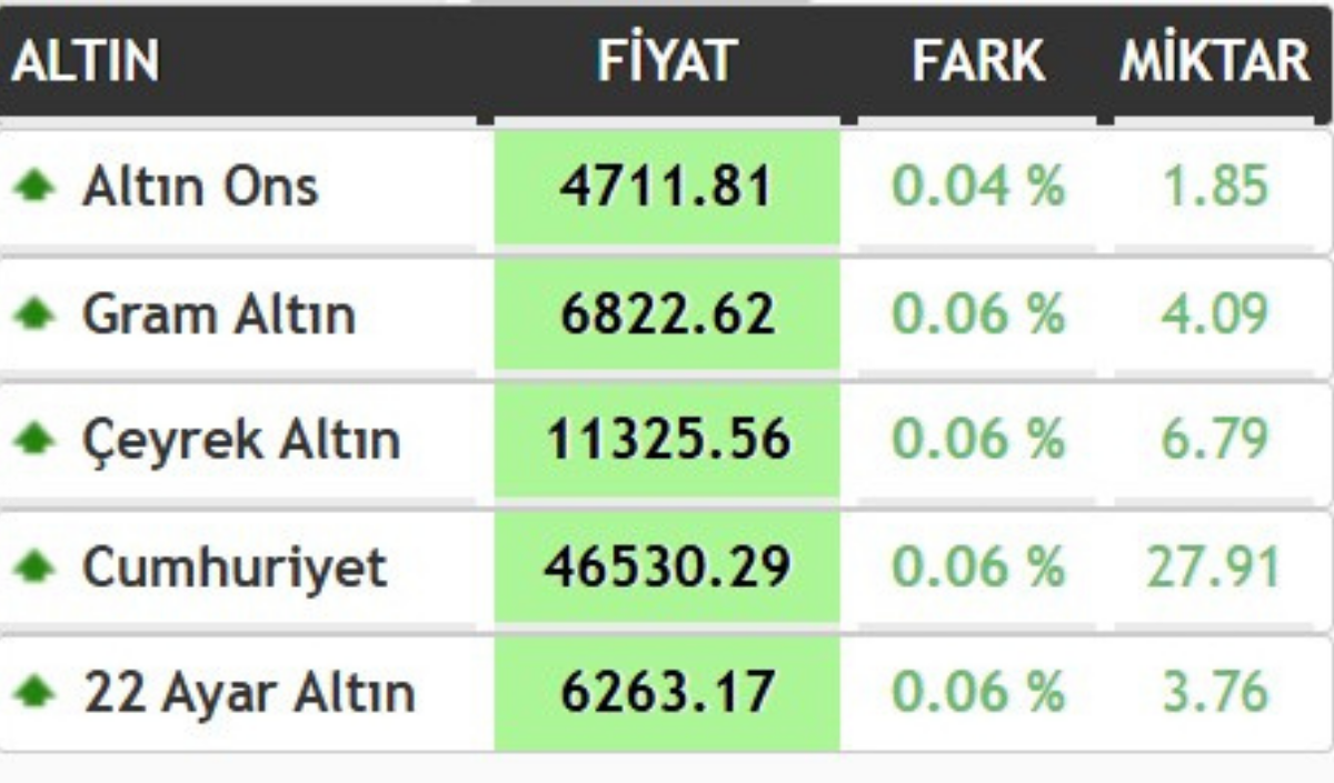 Altın fiyatları